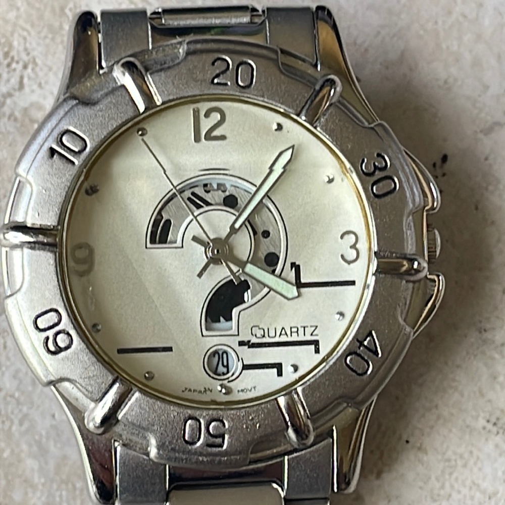 Fashion watch men battery bracelet band stainless steel